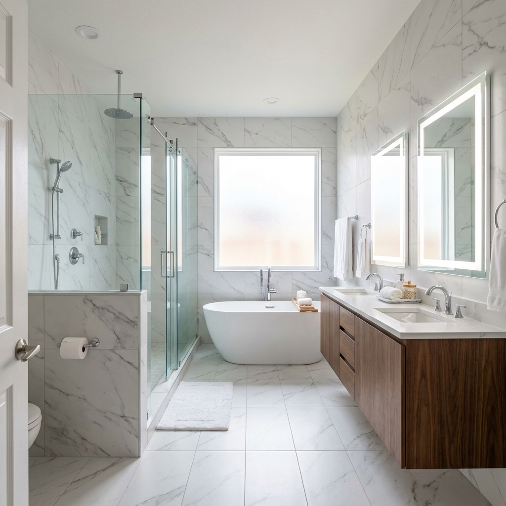 Master bathroom renovation in Arlington