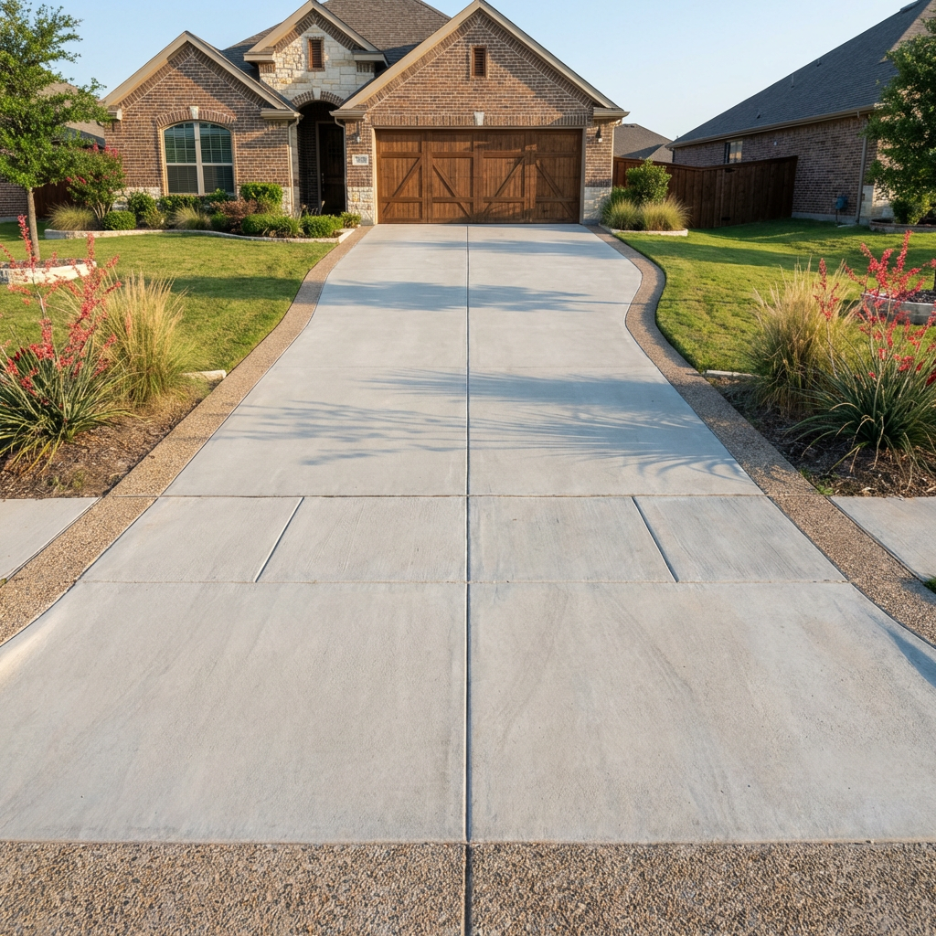 Concrete driveway in DFW